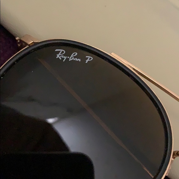 Round double bridged Ray-bans-Brown/Gold framed main image 4